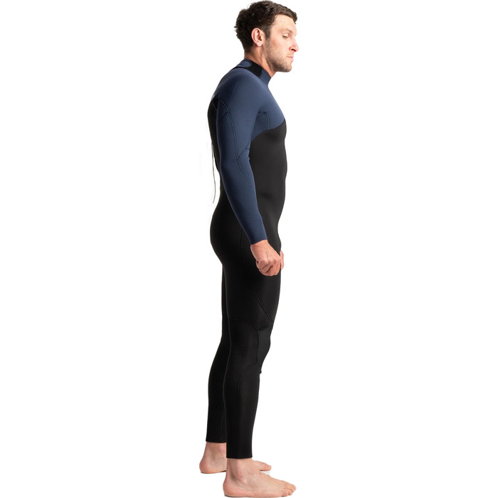 2024 C-Skins Mens Session 4/3mm Back Zip Wetsuit C-SE43MBZ - Black / Slate Diamond / Ultra Cyan